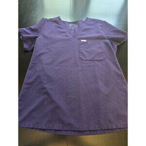 FIGS Technical Collection Purple V-Neck Scrub Top Short Sleeve Women's Size S